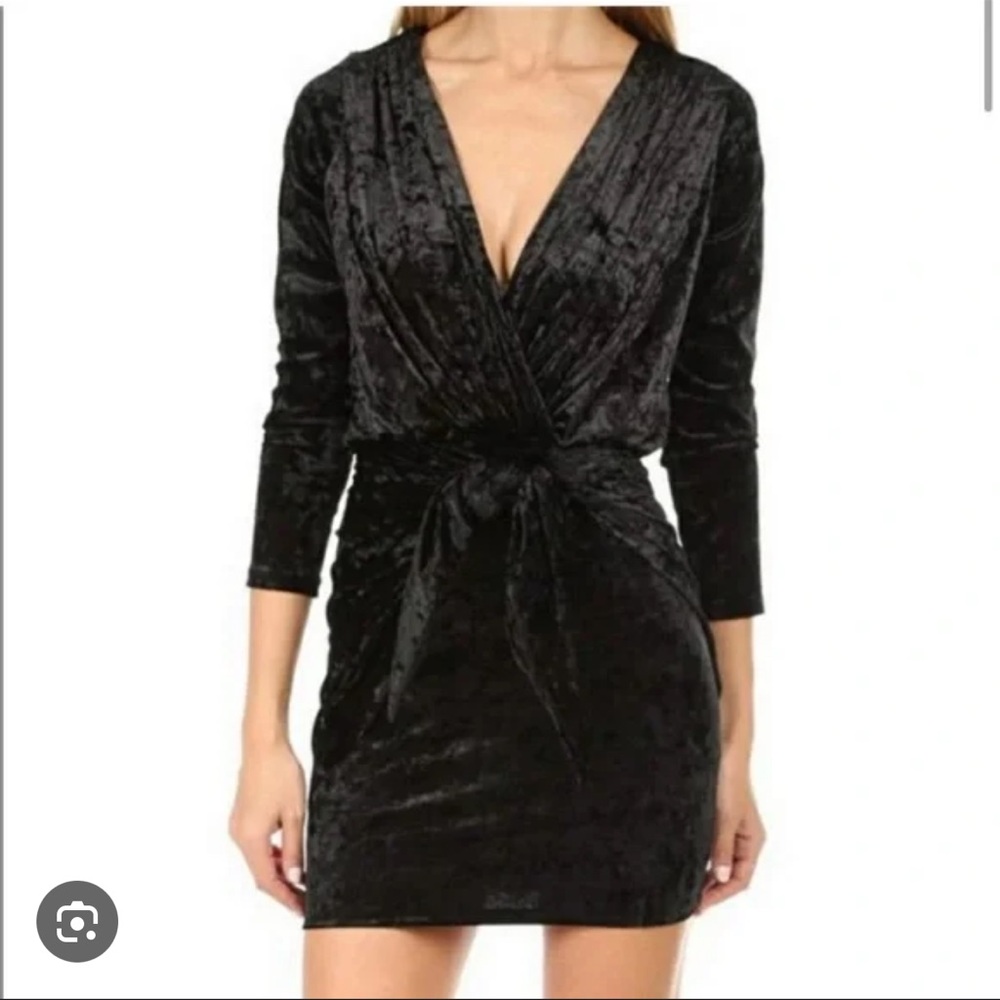 Misa Los Angeles | Black Velvet Cocktail Dress